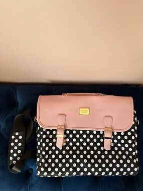 Lovevook Pink Top Flap Polka Dot Women’s Satchel/Laptop Bag